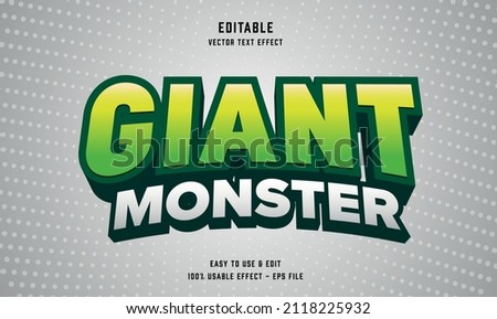editable giant monster vector text effect with modern style design, usable for logo or company campaign 