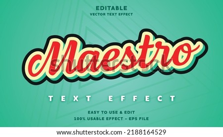maestro editable text effect with modern and simple style, usable for logo or campaign title