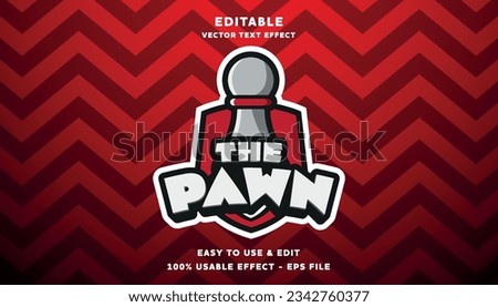 the pawn vector text effect with modern style design usable for logo or company campaign	