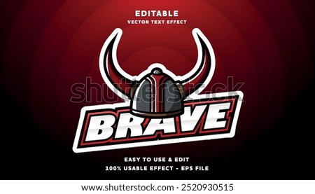  Viking helmet logo with brave text effect