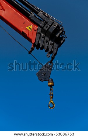 red crane with a hook