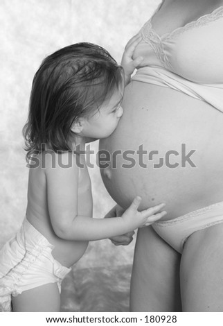 Baby Kissing Pregnant Belly
