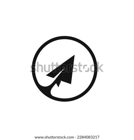 Travel modern logo symbol, Plane circle maneuver logo icon design template vector 
