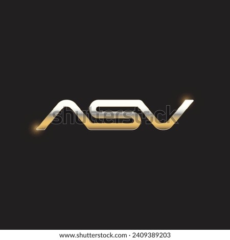 Gold ASU initial letter monogram typography logotype vector