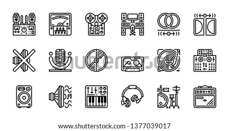 Music studio icon set