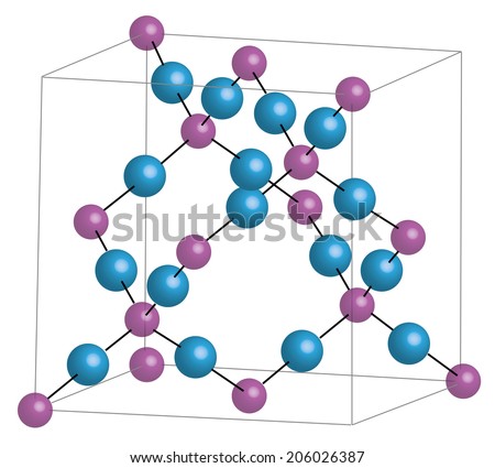 Sio2 - Silicon Dioxide - Cristobalit/ Crystal Lattice Stock Vector ...