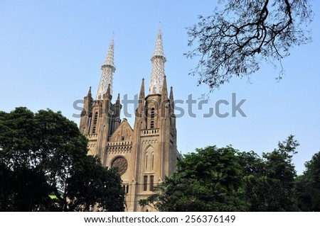Neo-gothic Roman Catholic Cathedral, seat of the Roman Catholic Archbishop of Jakarta