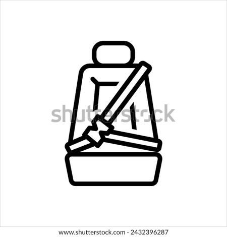 Vector black line icon for seat beltillustration;