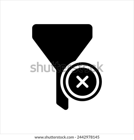 Vector solid black icon for clear filter