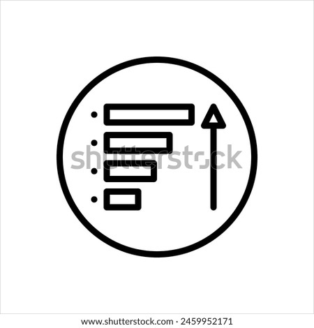 Vector black line icon for high priority