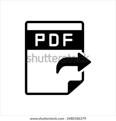 Vector solid black icon for pdf export