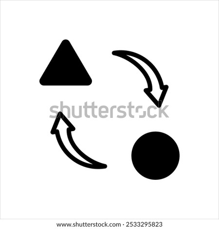 Vector solid black icon for convert