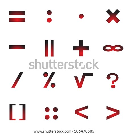 mathematics signs icons