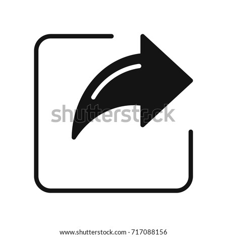 Vector illustration of export icon as a black arrow for application, website, business presentation, infographics on a white background.