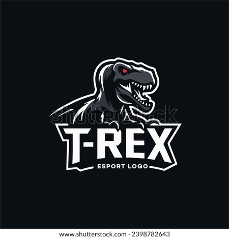 T-Rex mascot and symbol logo design inspiration template, angry monster.