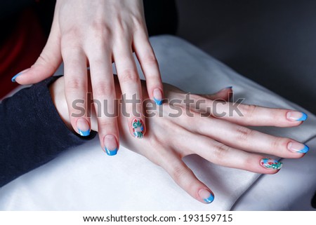 The process of creating a manicure salon spa closeup shot