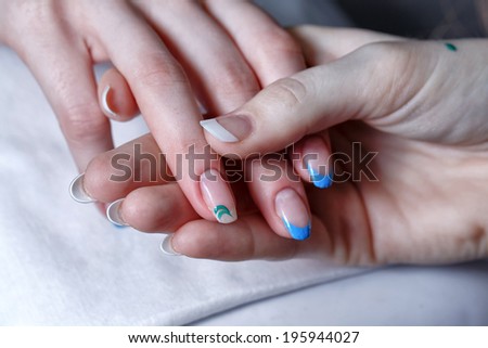 The process of creating a manicure salon spa closeup shot