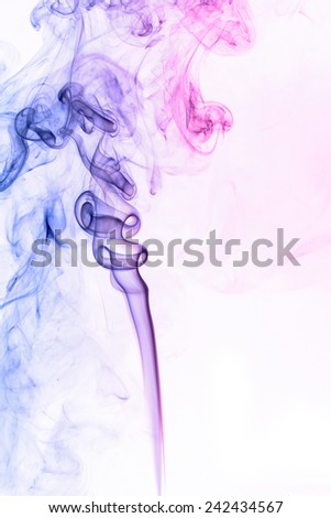 Abstract smoke moves on a white background