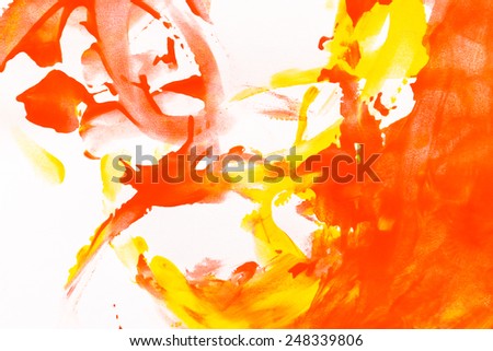 Abstract background drawn by oil paints and brushes, close up shot
