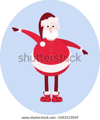 New Year character Santa Claus. Graphic drawing. White background. Can be used to decorate the festive New Year's design.