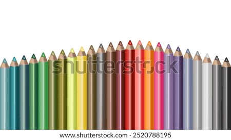 Set of colored pencils. Homepage banner template. Online. Homepage header design. Close-up.