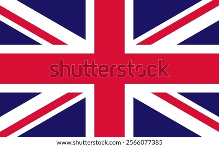 Flag of Great Britain. Vector. British flag. Western Europe. Symbol of national pride and cultural heritage. Close-up. Design for print, souvenirs, gifts, important events and holidays, web design. 