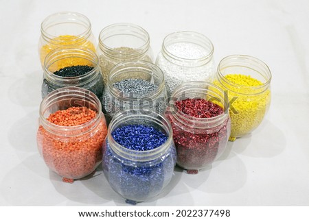 Plastic polymers resin pallet material color.color masterbatches for plastic extrusion , injection moulding.Plastic Granular for polypropylene,polyethylene,Pet bottle.industry plastic granular Photo stock © 