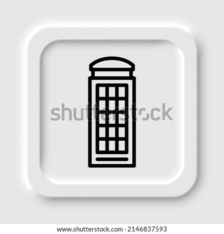 Phone booth simple icon. Flat design. Neumorphism design.ai