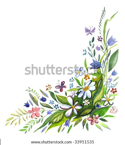 flower decorative element (on a white background with clipping path)