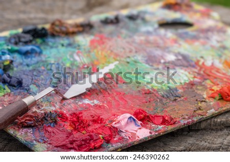 Painting palette and palette knife