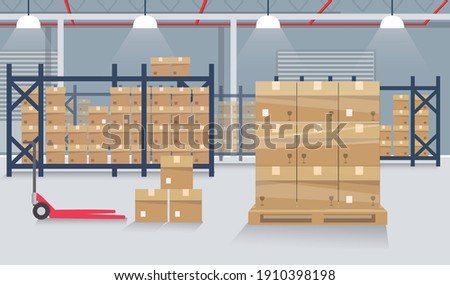 Distribution Warehouse Operations vector Illustration