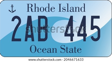 vehicle licence plates marking in Rhode Island in United States of America