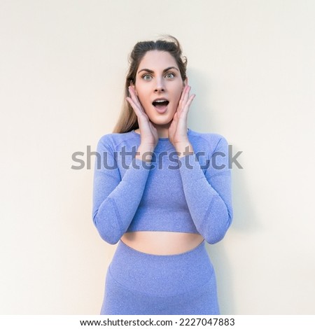 Similar – Image, Stock Photo Slim sportswoman standing near building on street