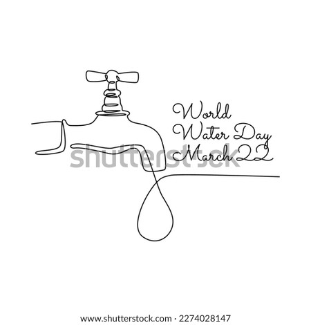 single line art of world water day good for world water day celebrate. line art. illustration.
