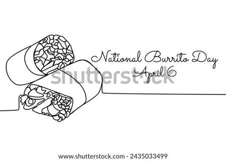 line art of National Burrito Day good for National Burrito Day celebrate. line art. illustration.