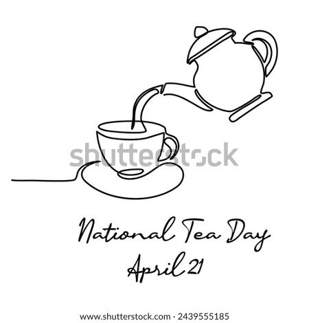 line art of National Tea Day good for National Tea Day celebrate. line art. illustration.
