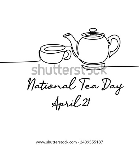 line art of National Tea Day good for National Tea Day celebrate. line art. illustration.