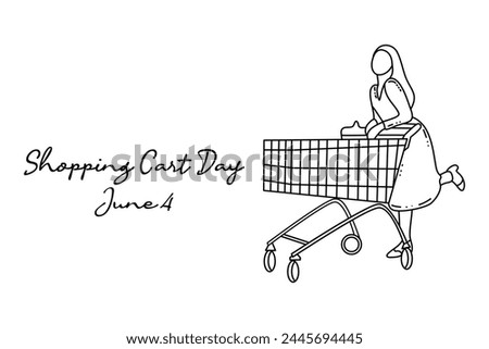 line art of Shopping Cart Day good for Shopping Cart Day celebrate. line art. illustration.