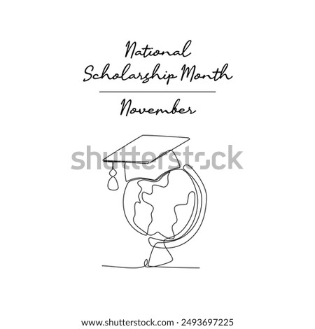 line art of National Scholarship Month good for National Scholarship Month celebrate. line art.