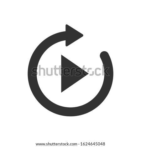 Replay video vector icon. Editable symbol illustration.