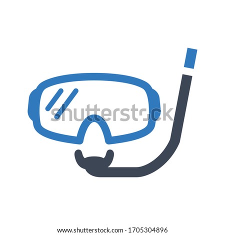 Snorkeling vector icon on white background