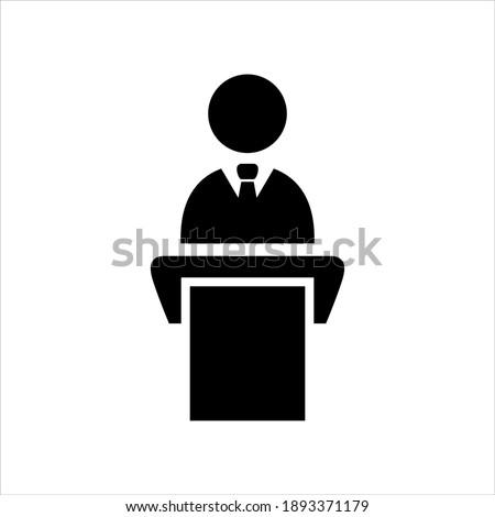Speech presentation icon vector graphic illustration