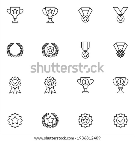 Prize icons set vector graphic illustration