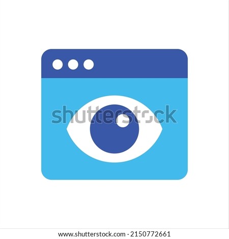 Pageviews icon vector graphic illustration in blue
