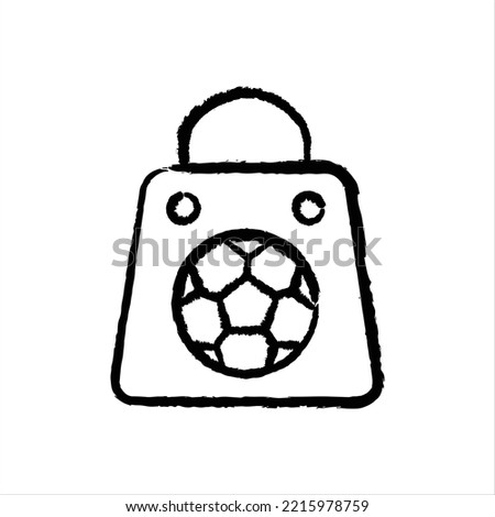 Sport shopping bag hand-drawn icon vector graphic illustration