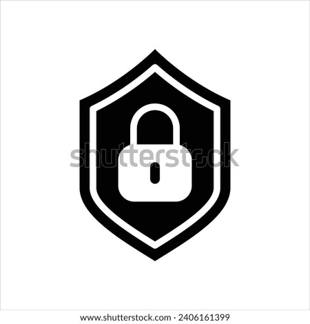 Shield lock protection vector icon