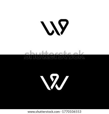 w9 initial minimalist logo vector