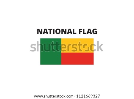 Benin national flag emblem green yellow and red symbol africa
