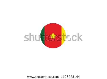 Cameroon national flag set africa symbol emblem coat of arms green red yellow