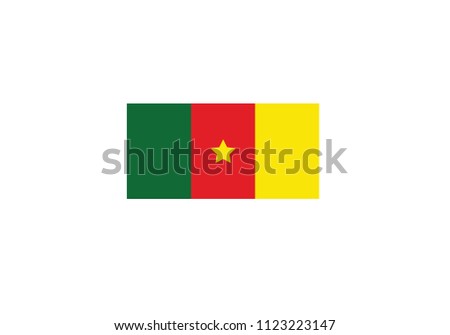 Cameroon national flag set africa symbol emblem coat of arms green red yellow